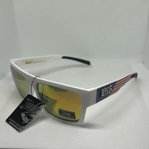 Locs Mens Mirrored USA Patriotic Hardcore Sunglasses